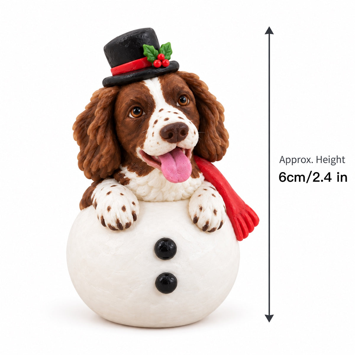 Custom Pet Christmas Ornament – Handmade Clay Snowman