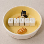 Custom personalized ceramic pet bowl with pet name for dogs and cats