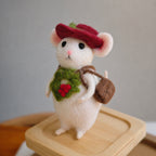 Custom needle felted pet mini statue memorial gift, mouse portrait souvenir