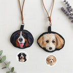 Custom pet portrait needle felted keychain made from pet photo
