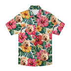 personalized hawaiian shirt custom face print close up tropical pattern