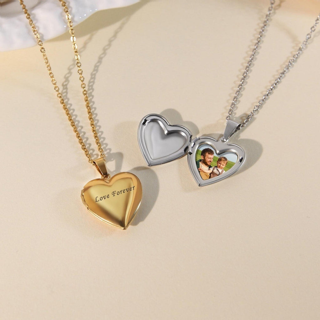 Laser Engraved Heart Locket – DIY Photo Necklace on Mother's Day