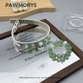 Forest Whisper matching green aventurine pet collar and owner bracelet by PAWMORYS