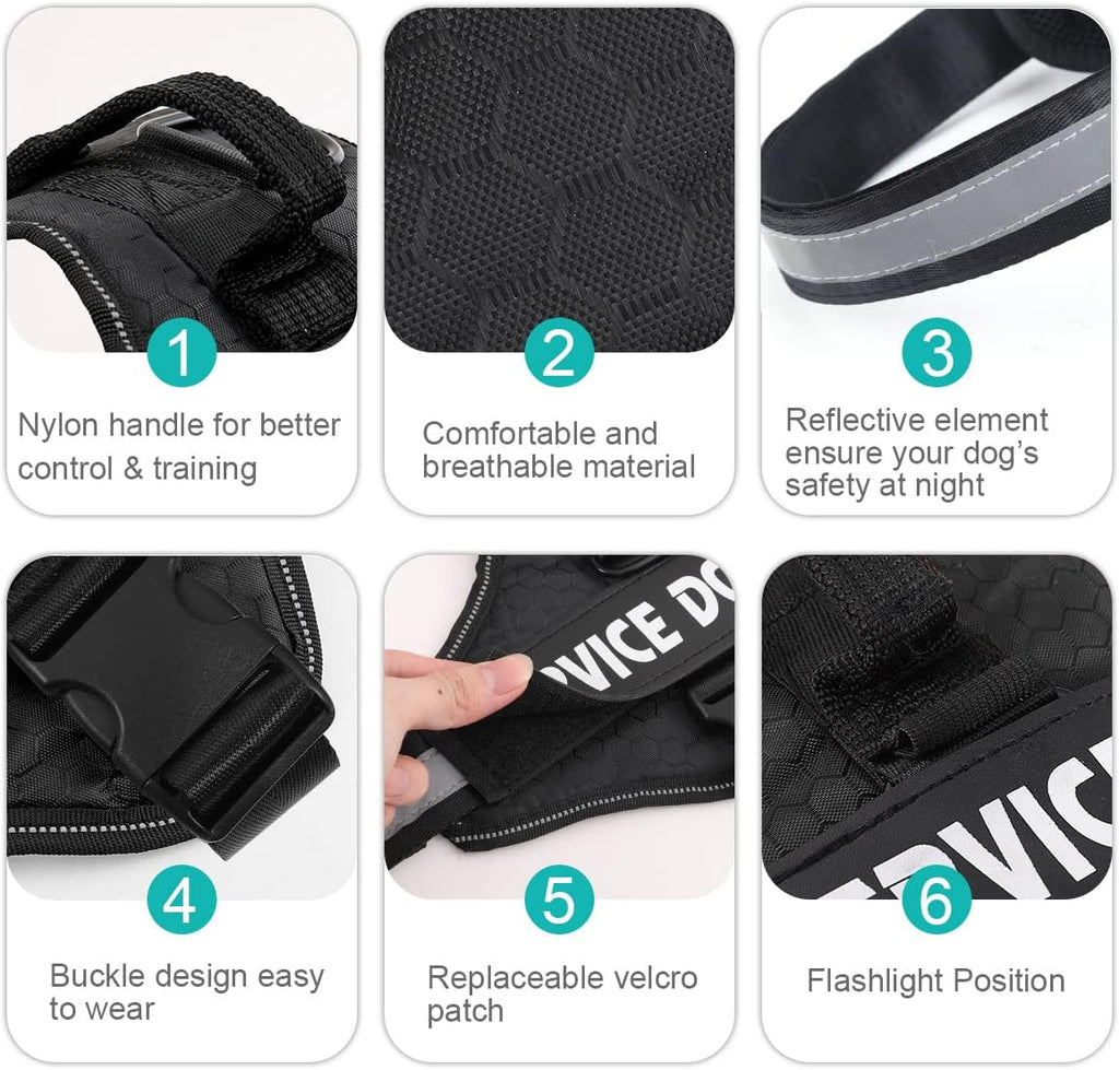 Dog Harness, No Pull Easy On and Off Pet Vest Harness, 3M Reflective Breathable & Easy Adjust Pet Halters with Nylon Handle - No More Tugging or Choking for Small Medium Large Dogs