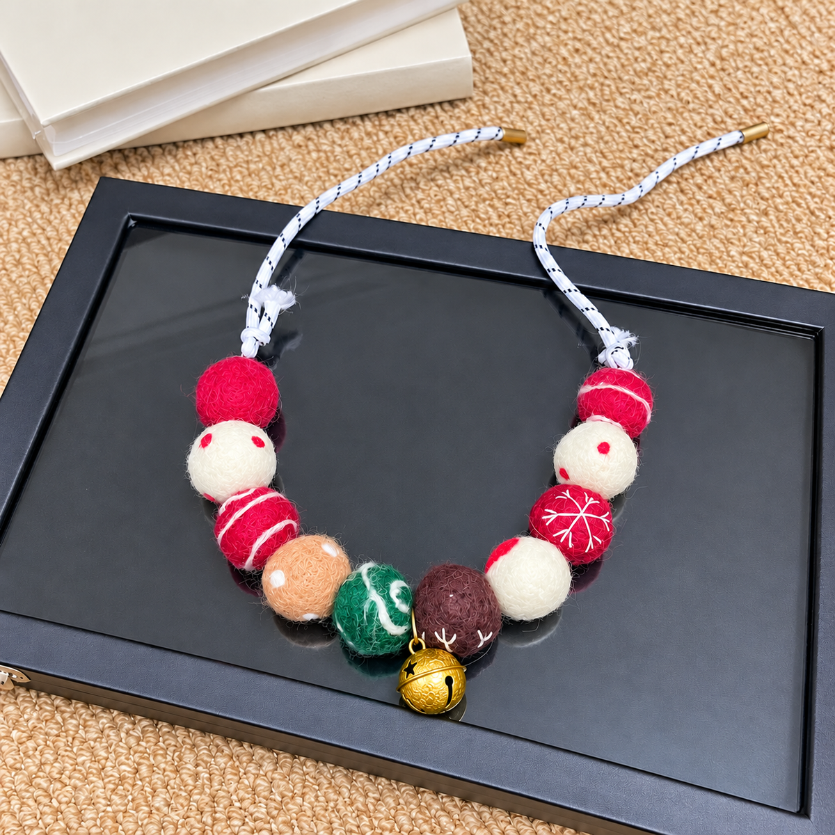 Christmas Pom-Pom Pet Necklace & Tree Ornament