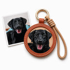 custom pet memorial keychain leather dog portrait keepsake gift