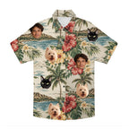 personalized hawaiian shirt custom face print close up tropical pattern
