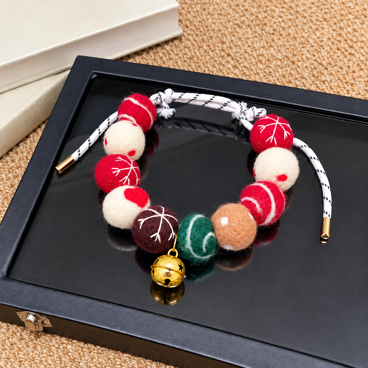 Christmas Pom-Pom Pet Necklace & Tree Ornament