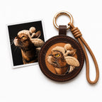 custom pet memorial keychain leather cat portrait keepsake gift