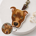 Custom Pet Embroidered Keychain, Dog Face Keychain, Personalized Pet Portrait, Tatami Embroidery Tag, Memorial Gift for Dog Lovers