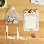 Close up of custom engraved wooden pet photo puzzle pieces