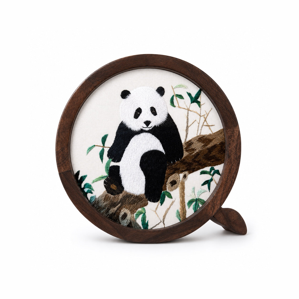 Custom Shu Embroidery Panda Walnut Wood Frame – Personalized Art