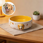 custom pet portrait bowl dog cat feeding ceramic personalized gift