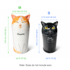 Cat memorial urn jar for ashes with minimalist design
