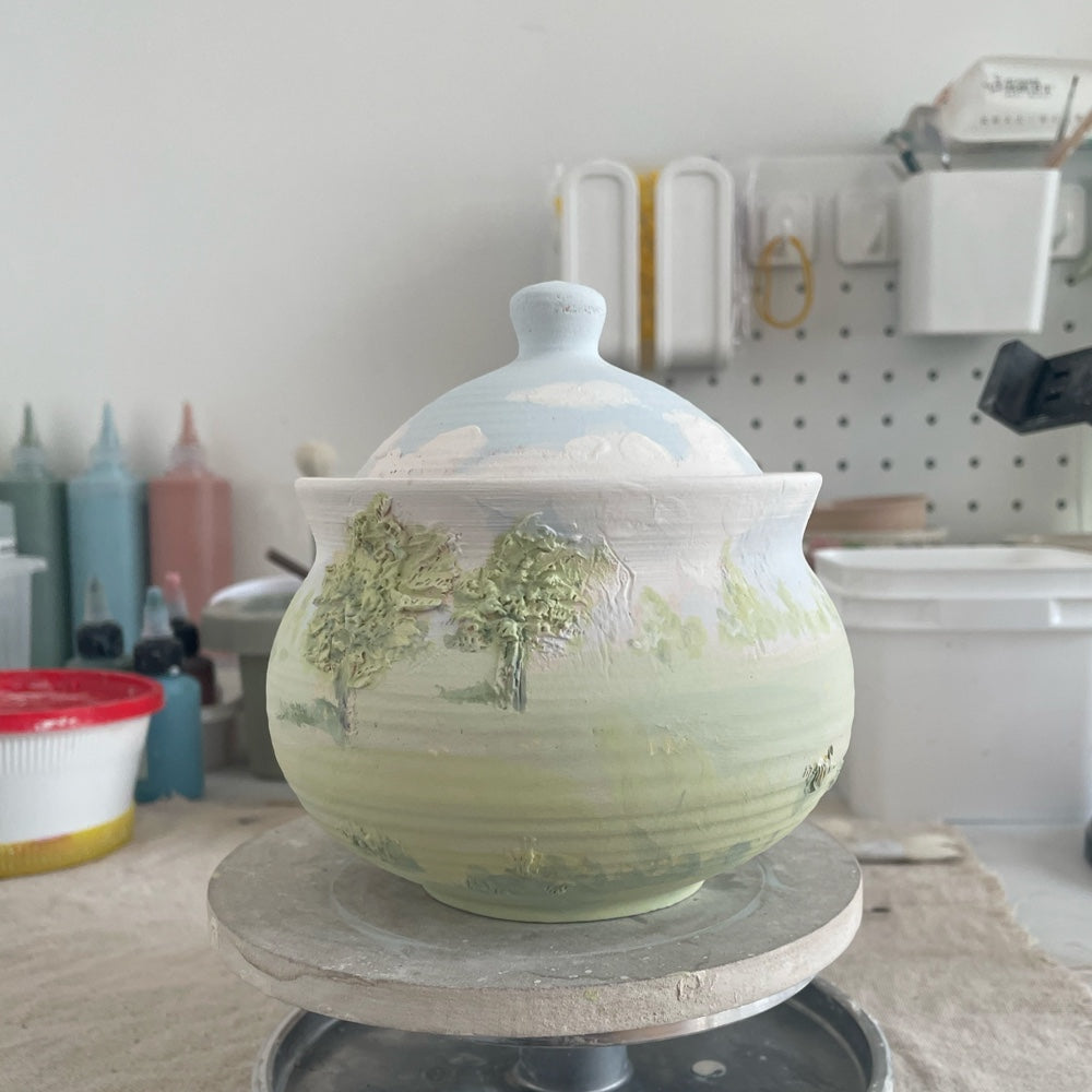 Custom Ceramic Pet Urn with 3D Portrait – Personalized Memorial