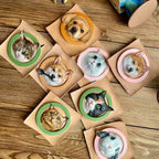 Custom Pet Portrait Keychain – Handmade Leather Pet Memorial Gift