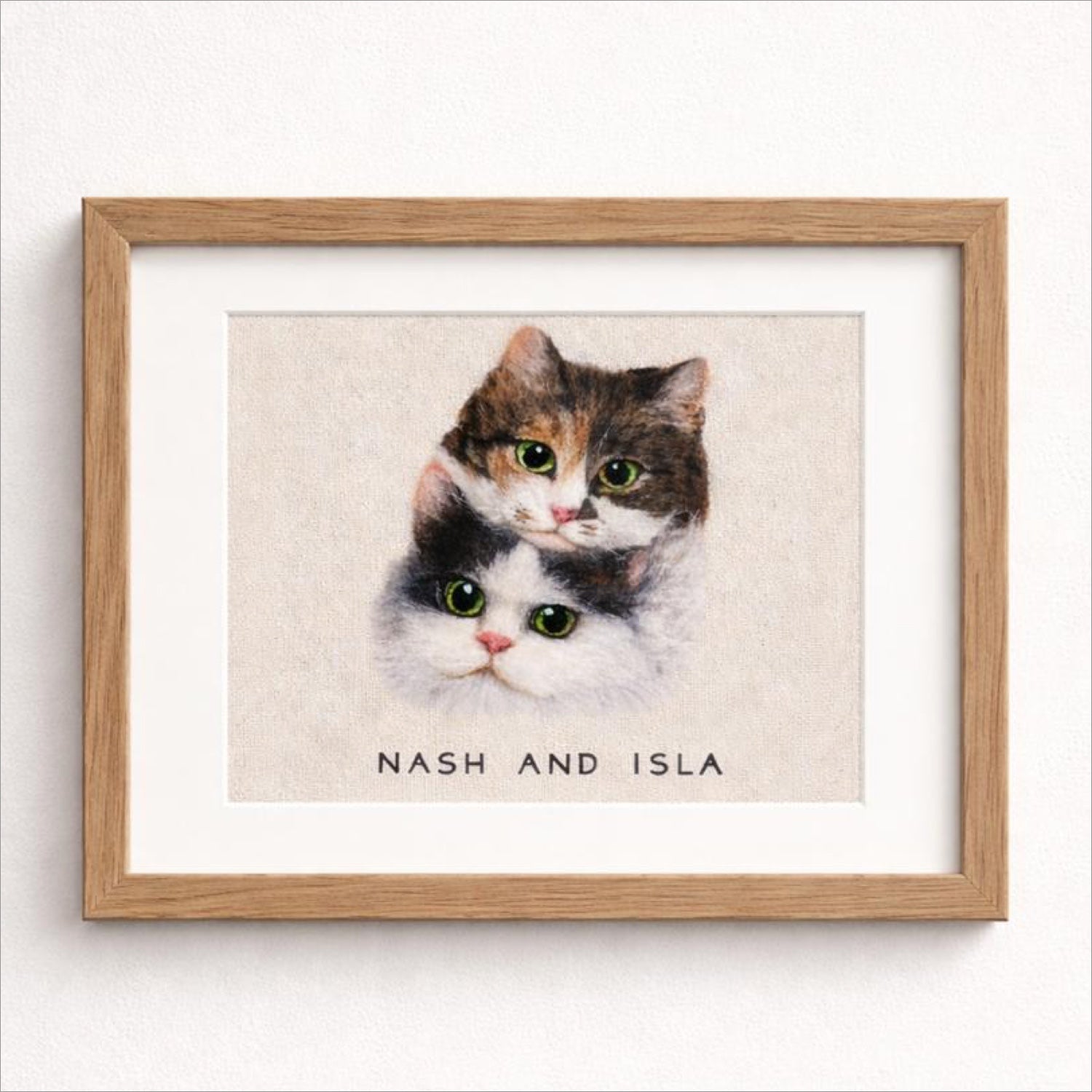 Custom Wool Felt Pet Portrait: Embroidered Wool Art, Pet Memorial