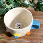 Custom 3D pet mug with personalized dog figurine ceramic cup 350ml