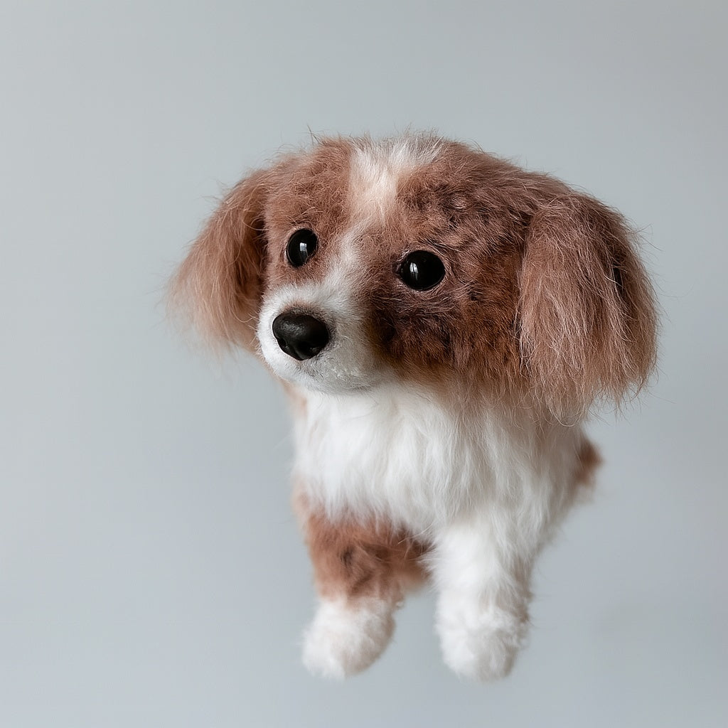 Custom Realistic Pet Replica Sculpture – Handmade 3D Wool Pet Portrait