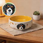 3d style pet portrait dog cat bowl custom ceramic detail