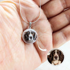 custom pet memorial pendant necklace dog cat portrait jewelry gift
