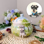 Custom Ceramic Pet Urn with 3D Portrait – Personalized Memorial