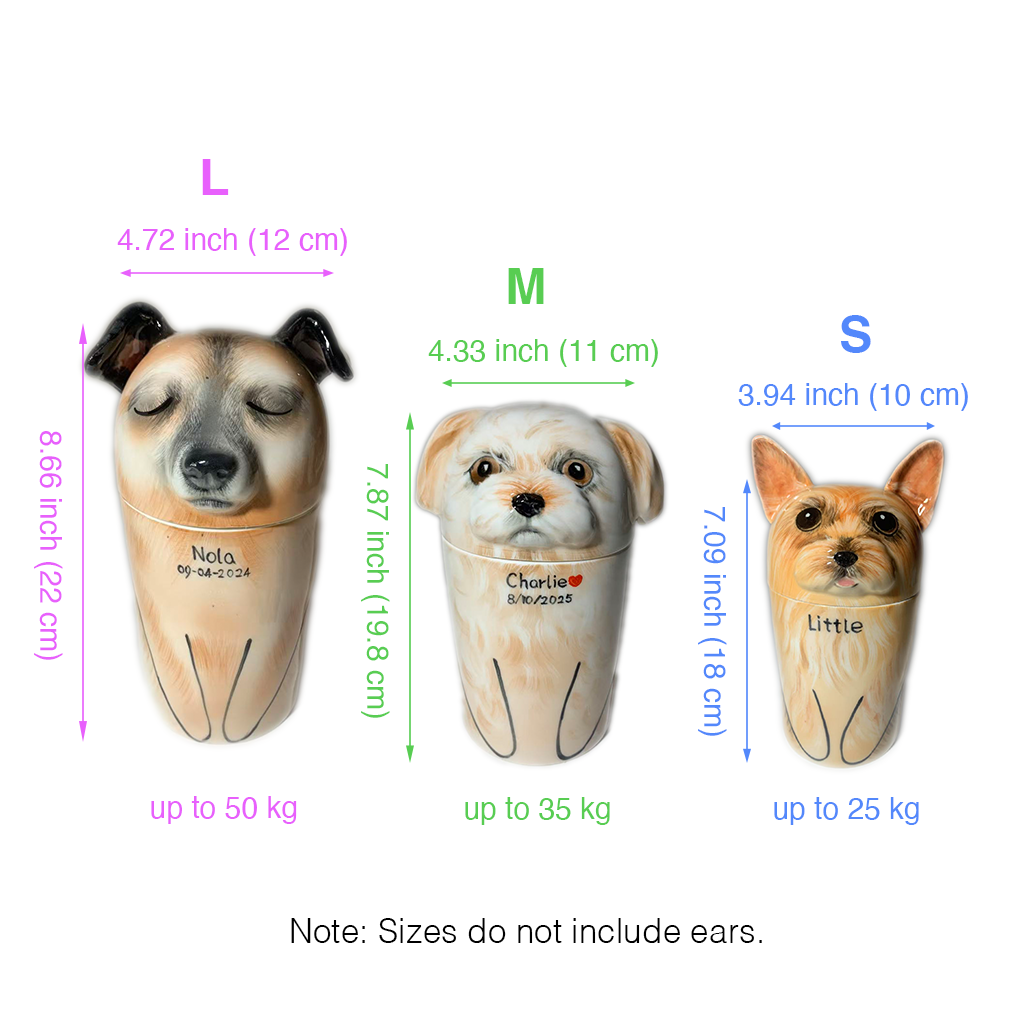 Custom Ceramic Dog Urn for Ashes – Personalized Pet Memorial
