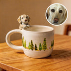 Custom 3D pet hanging mug with personalized ceramic dog figurine gift