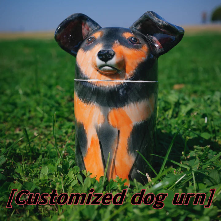 Custom Ceramic Dog Urn for Ashes – Personalized Pet Memorial