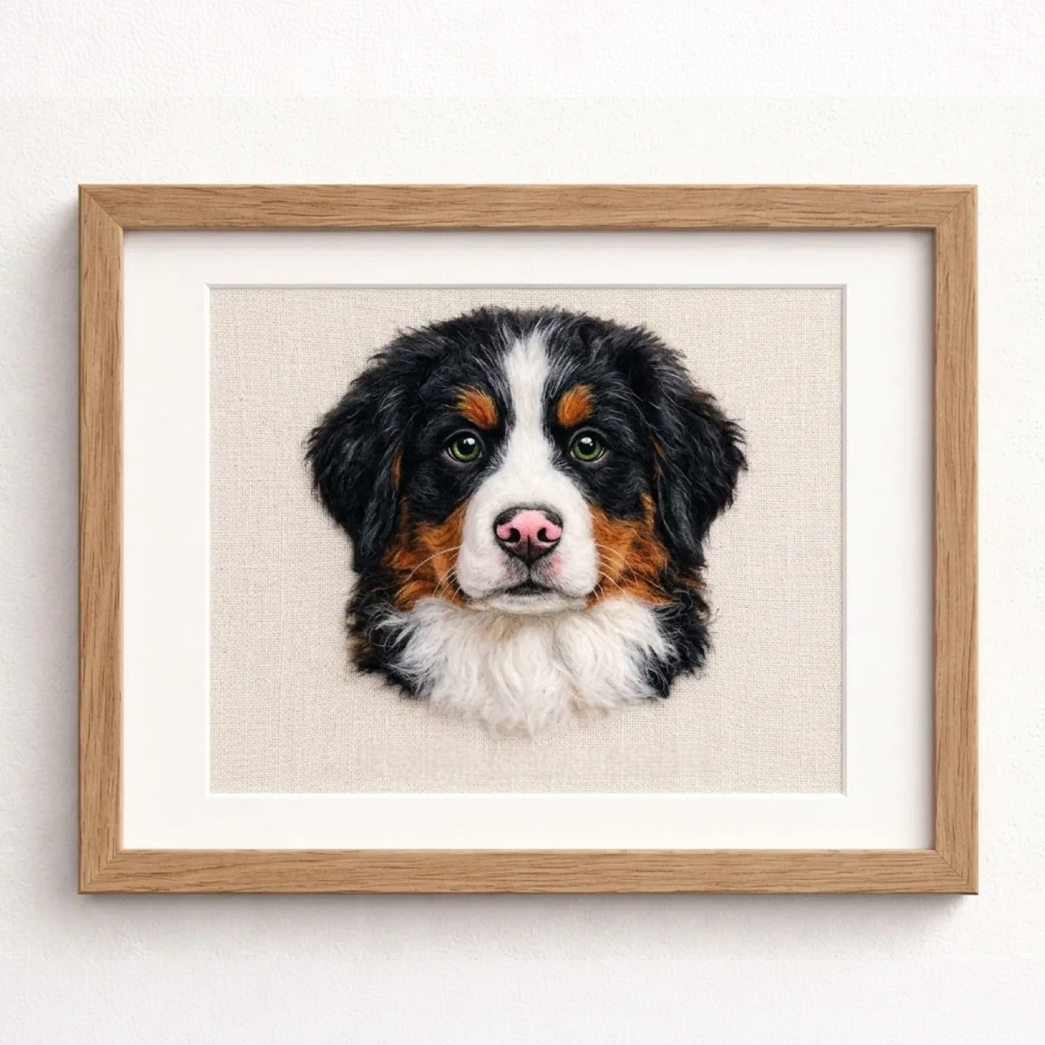 Custom Wool Felt Pet Portrait: Embroidered Wool Art, Pet Memorial