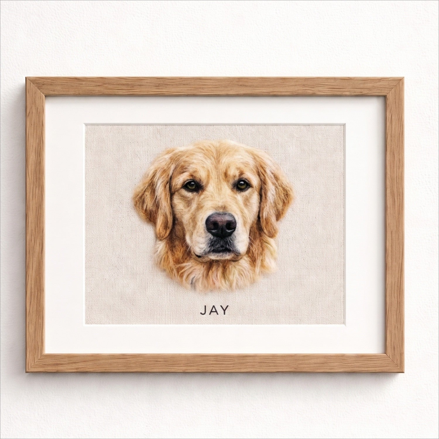 Custom Wool Felt Pet Portrait: Embroidered Wool Art, Pet Memorial