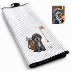 Custom Embroidered Pet Golf Towel with Carabiner – Personalized Dog & Cat Golf Gift