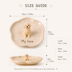 Handmade Custom Pet Memorial Ring Dish - Size Details