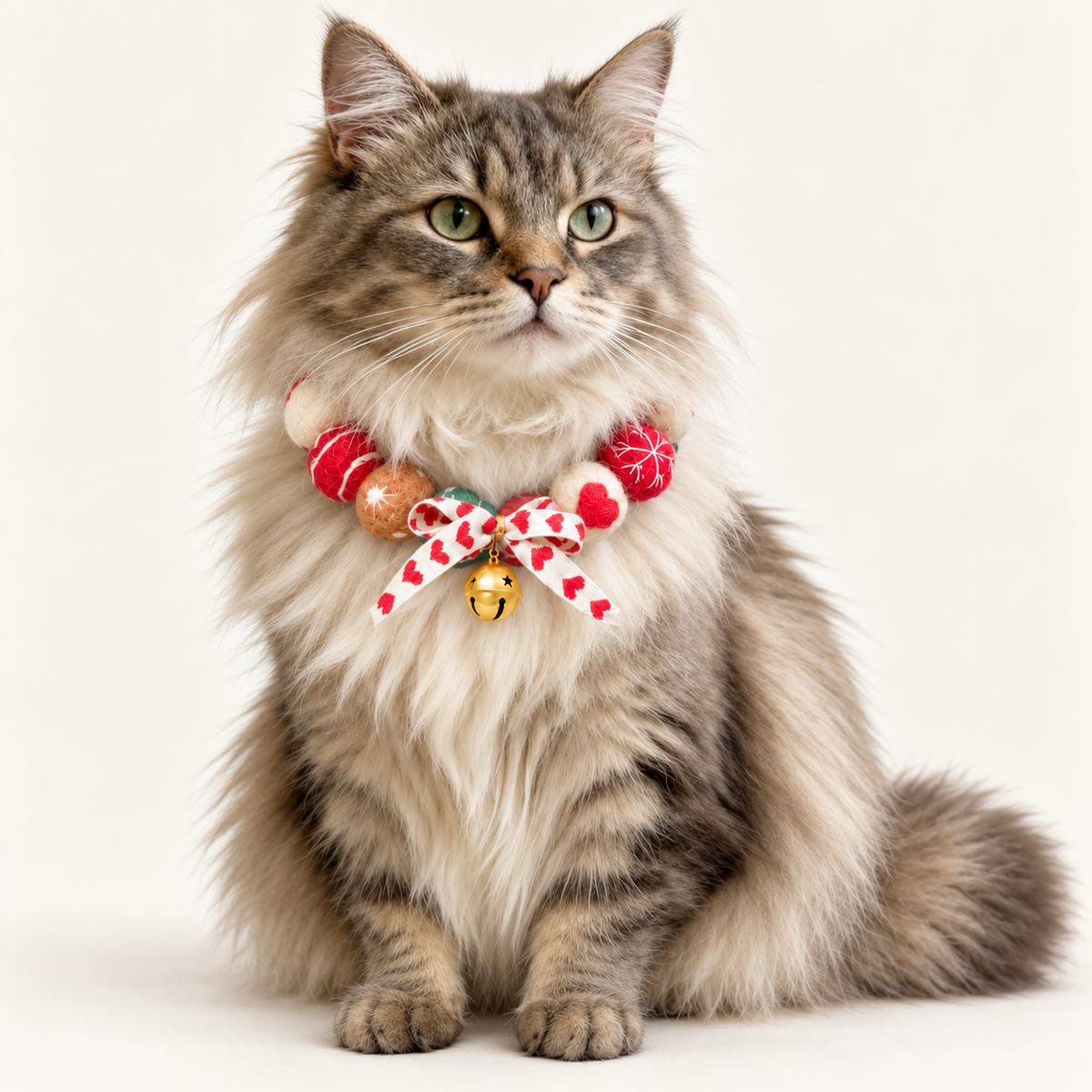 Christmas Pom-Pom Pet Necklace & Tree Ornament