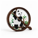 Custom Shu Embroidery Panda Walnut Wood Frame – Personalized Art