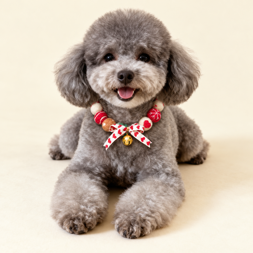 Christmas Pom-Pom Pet Necklace & Tree Ornament