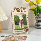 Custom wooden pet photo puzzle with personalized dog face and name