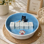 Custom personalized ceramic pet bowl with pet name for dogs and cats