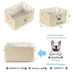 Dog toy storage box with custom pet pictures - size details