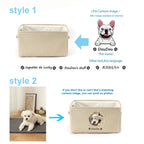 Dog toy storage box with custom pet pictures, available in two styles